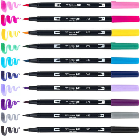 MARK DUAL BRUSH PEN GALAXY TOMBOW 10PC SET MARKER